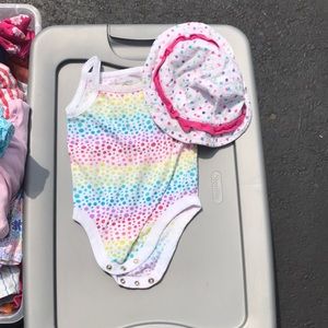 Polka dot hat and shirt